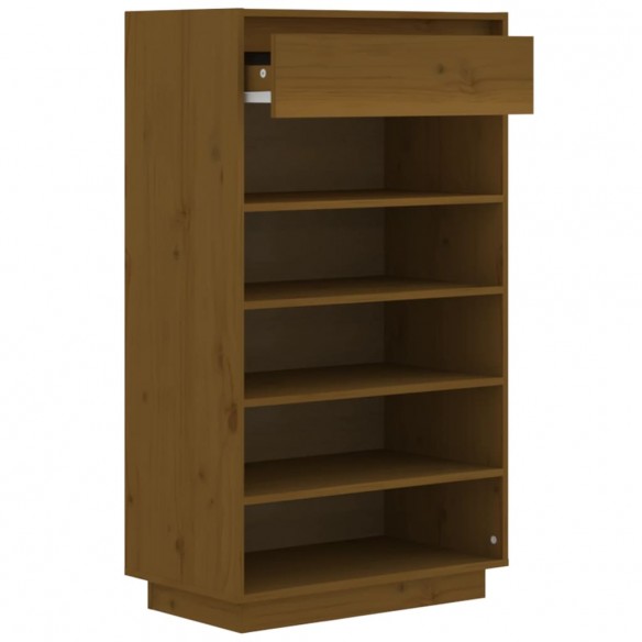 Armoire à chaussures Marron miel 60x34x105cm Bois de pin massif