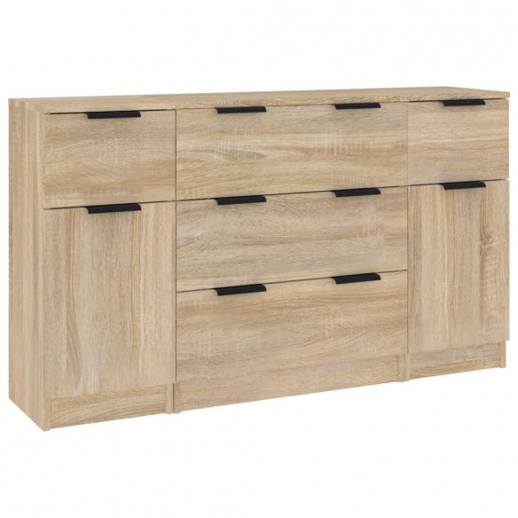 Ensemble de buffets 3 pcs Chêne sonoma Bois d'ingénierie