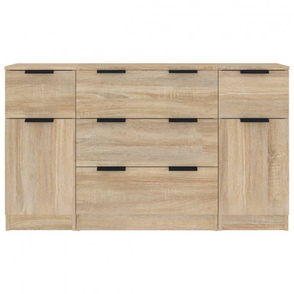 Ensemble de buffets 3 pcs Chêne sonoma Bois d'ingénierie