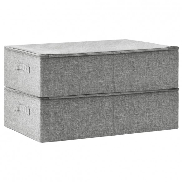 Boîtes de rangement 2 pcs Tissu 70x40x18 cm Gris