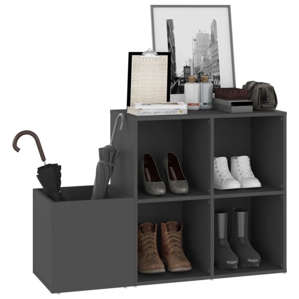 Armoire à chaussures entrée Gris 105x35,5x70 cm Aggloméré