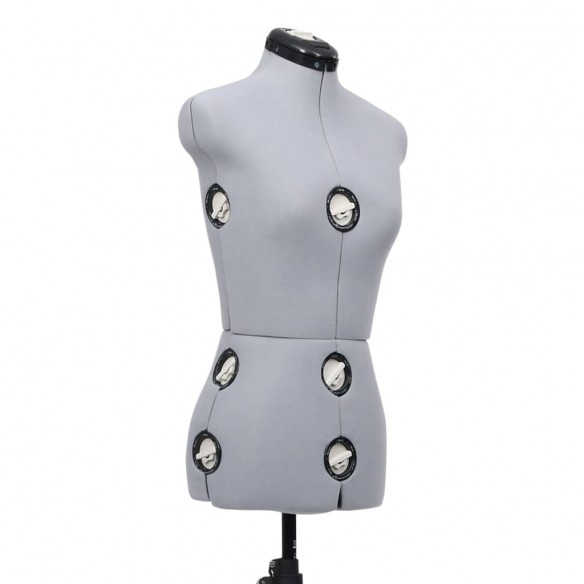 Mannequin de robe ajustable pour femme Gris S Taille 33-40