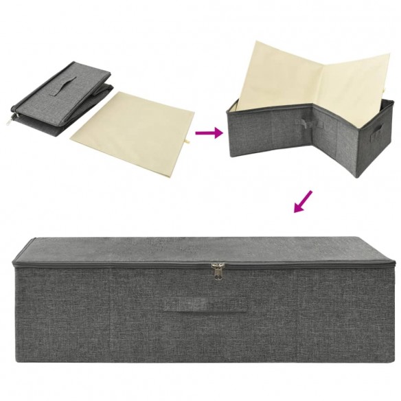 Boîtes de rangement 2 pcs Tissu 70x40x18 cm Anthracite