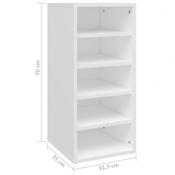 Armoire à chaussures Blanc 31,5x35x70 cm Aggloméré