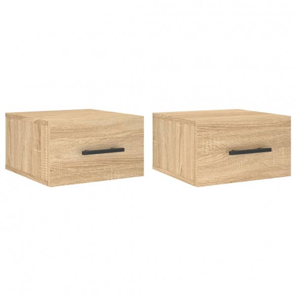 Tables de chevet murales 2 pcs chêne sonoma 35x35x20 cm