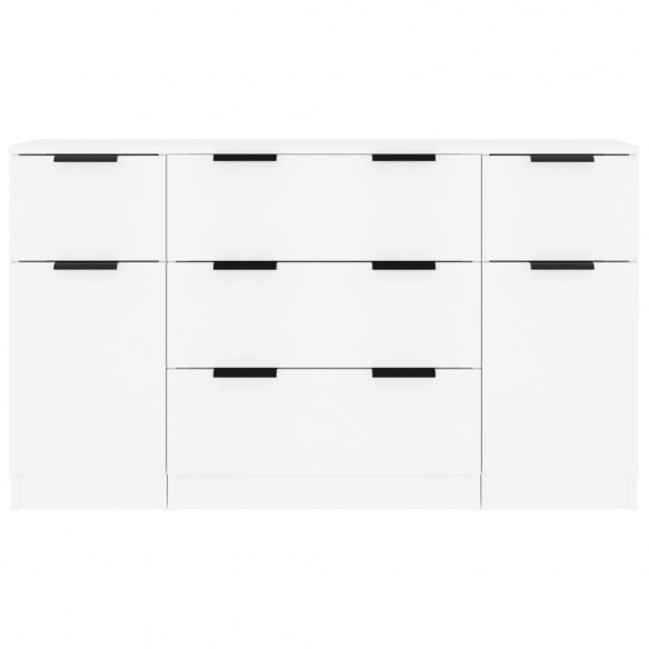 Ensemble de buffets 3 pcs Blanc Bois d'ingénierie