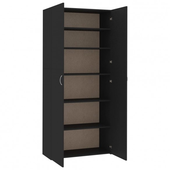 Armoire à chaussures Noir 80 x 35,5 x 180 cm Aggloméré