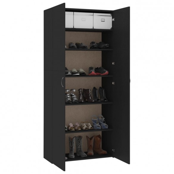 Armoire à chaussures Noir 80 x 35,5 x 180 cm Aggloméré