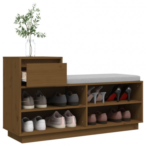 Armoire à chaussures Marron miel 110x34x61cm Bois de pin massif