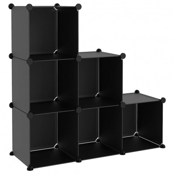 Cubes de rangement 6 pcs Noir PP