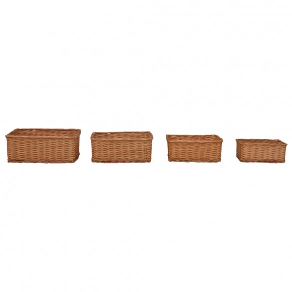 Ensemble de paniers gigognes 4 pcs Marron Saule