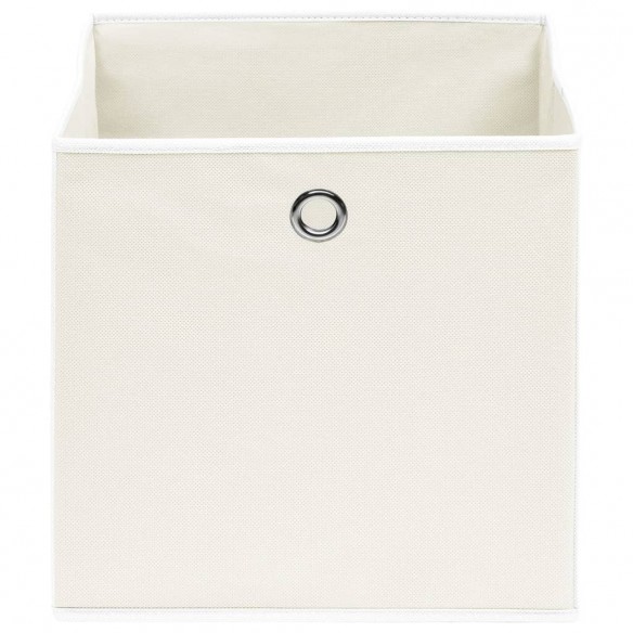 Boîtes de rangement 10 pcs Blanc 32x32x32 cm Tissu