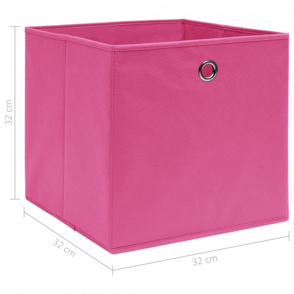 Boîtes de rangement 10 pcs Rose 32x32x32 cm Tissu