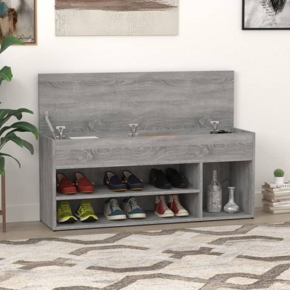 Banc à chaussures Sonoma gris 105x30x45 cm Bois d'ingénierie