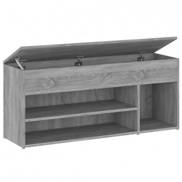 Banc à chaussures Sonoma gris 105x30x45 cm Bois d'ingénierie