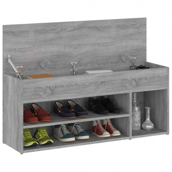 Banc à chaussures Sonoma gris 105x30x45 cm Bois d'ingénierie