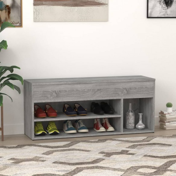 Banc à chaussures Sonoma gris 105x30x45 cm Bois d'ingénierie