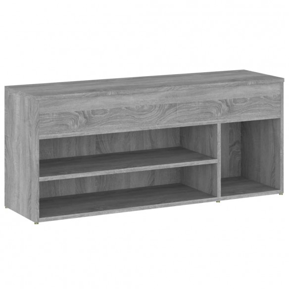 Banc à chaussures Sonoma gris 105x30x45 cm Bois d'ingénierie