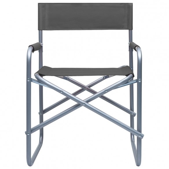 Chaises de metteur en scène 2 pcs Acier Gris