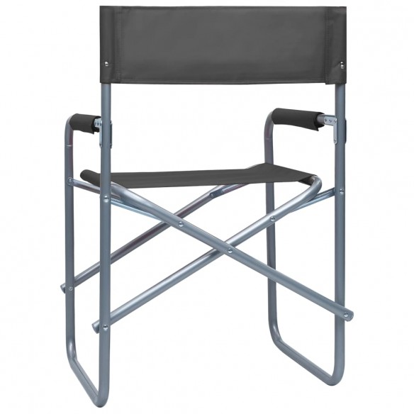 Chaises de metteur en scène 2 pcs Acier Gris