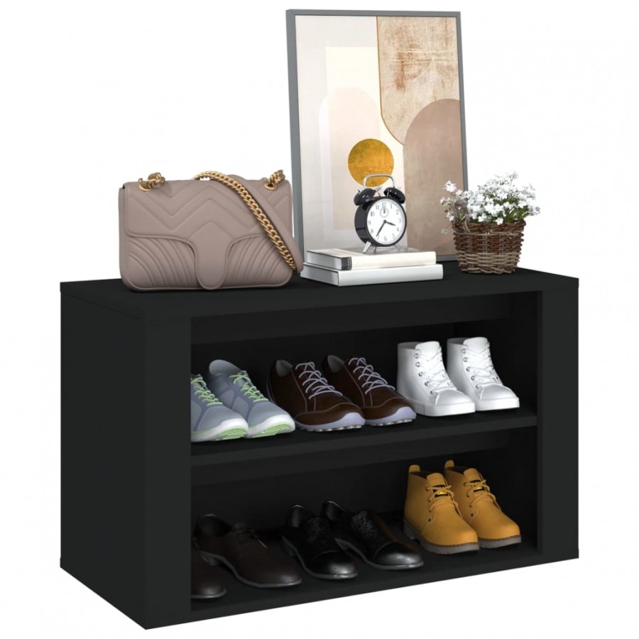 Étagère à chaussures Noir 75x35x45 cm 
