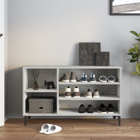 Armoire à chaussures Gris béton 102x36x60 cm Bois d'ingénierie