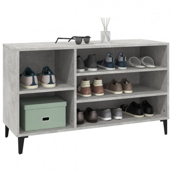 Armoire à chaussures Gris béton 102x36x60 cm Bois d'ingénierie