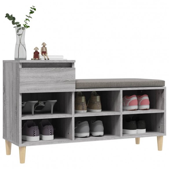 Armoire à chaussures Sonoma gris 102x36x60 cm Bois d'ingénierie