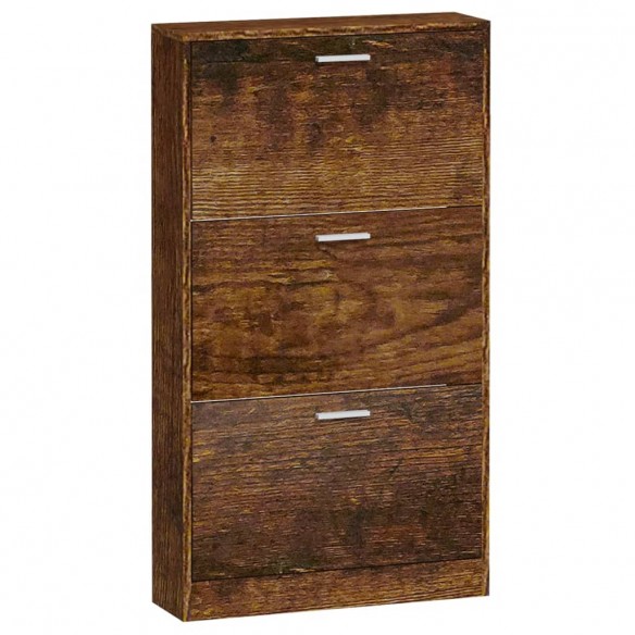 Armoire à chaussures Chêne fumé 59x17x108 cm Bois d'ingénierie