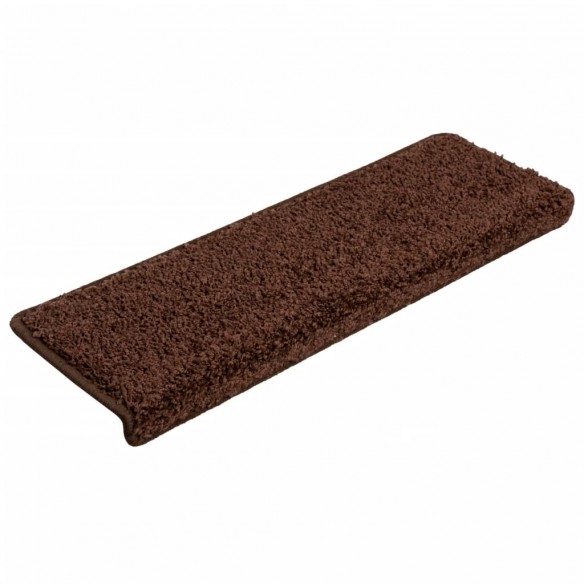 Tapis d'escalier 10 pcs 65x21x4 cm Marron