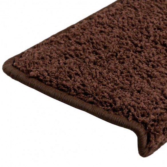 Tapis d'escalier 10 pcs 65x21x4 cm Marron