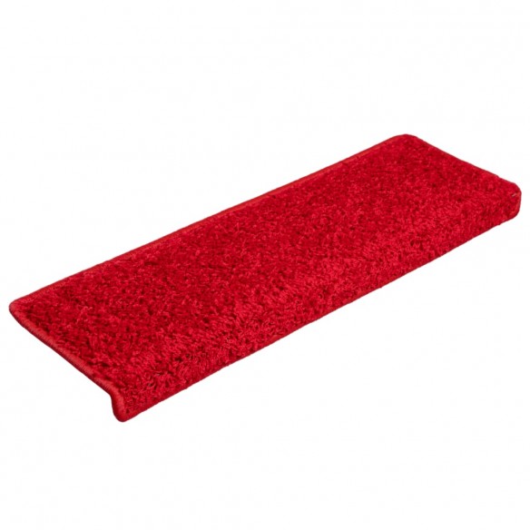 Tapis d'escalier 5 pcs 65x21x4 cm Rouge