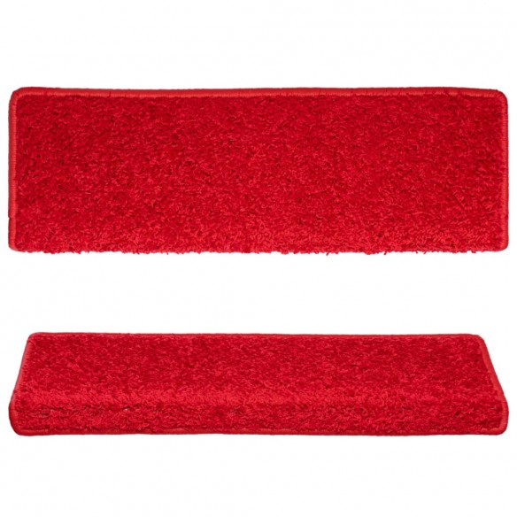 Tapis d'escalier 5 pcs 65x21x4 cm Rouge