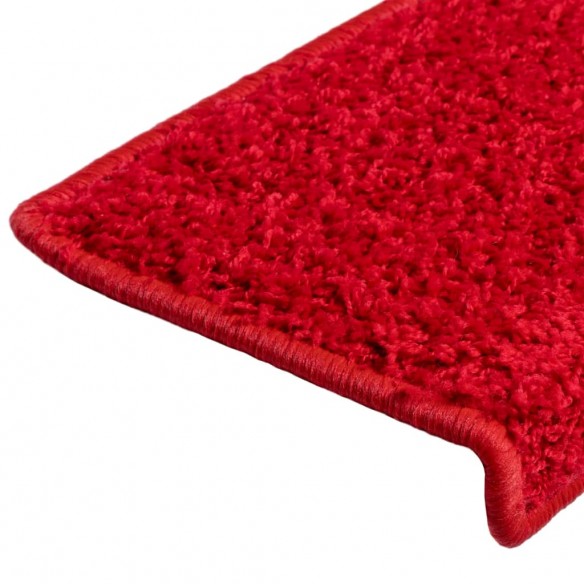 Tapis d'escalier 5 pcs 65x21x4 cm Rouge