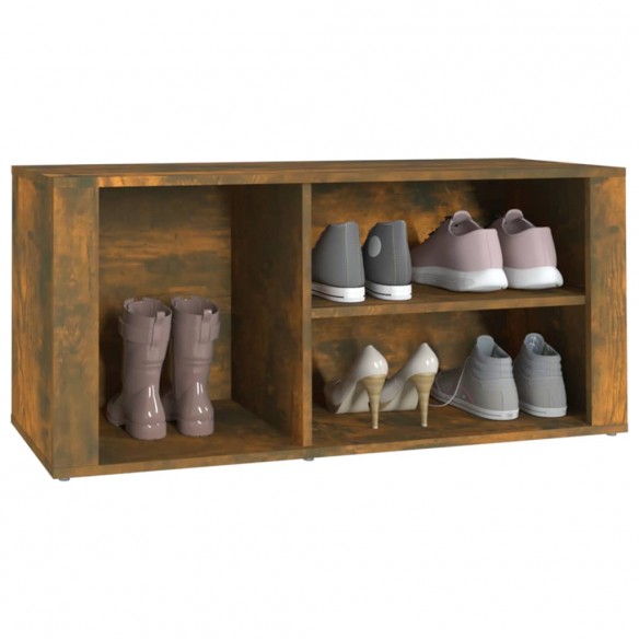 Armoire à chaussures Chêne fumé 100x35x45 cm Bois d'ingénierie