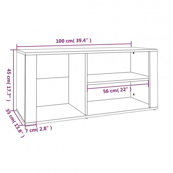 Armoire à chaussures Chêne fumé 100x35x45 cm Bois d'ingénierie