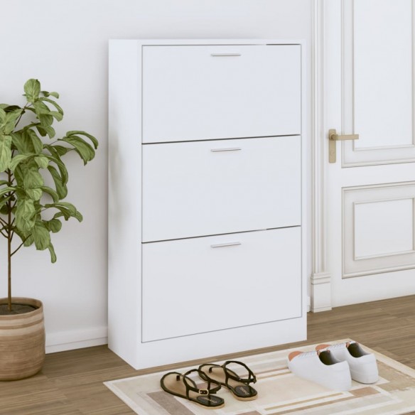 Armoire à chaussures Blanc 63x24x103 cm Bois d'ingénierie