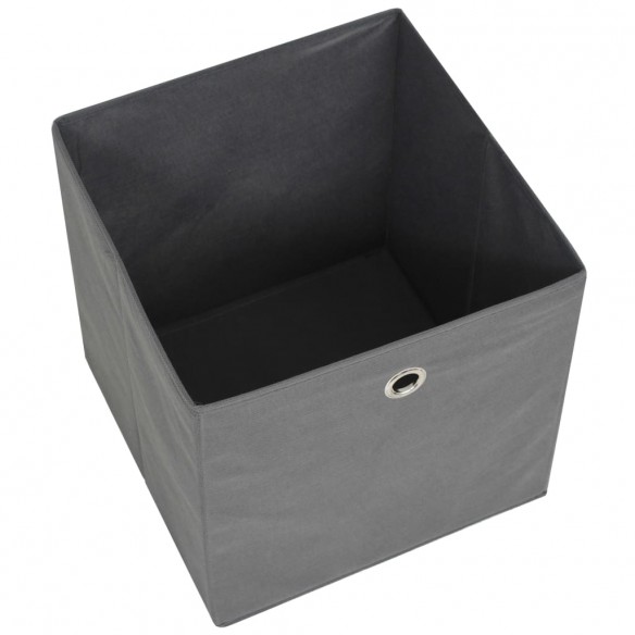 Boîte de rangement 4 pcs Tissu non-tissé 32x32x32 cm Gris