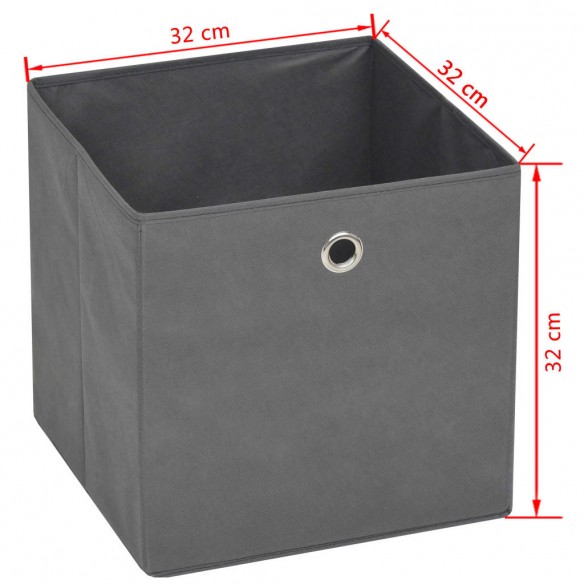 Boîte de rangement 4 pcs Tissu non-tissé 32x32x32 cm Gris