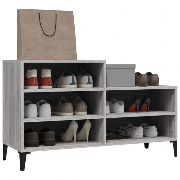 Armoire à chaussures Sonoma gris 102x36x60 cm Bois d'ingénierie