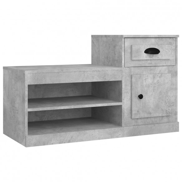 Armoire à chaussures gris béton 100x42x60 cm bois d'ingénierie