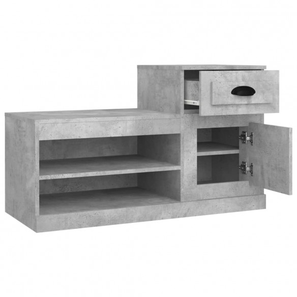 Armoire à chaussures gris béton 100x42x60 cm bois d'ingénierie