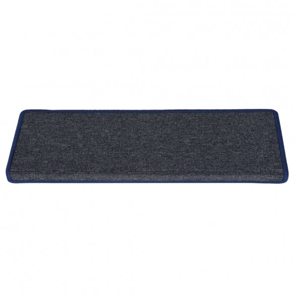 Tapis d'escalier 15 pcs 65x21x4 cm Gris et bleu