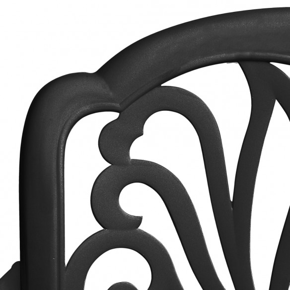Chaises de jardin 2 pcs Aluminium coulé Noir