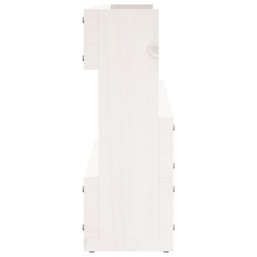 Étagères à chaussures murales 2 pcs Blanc 110x9x23cm Pin massif