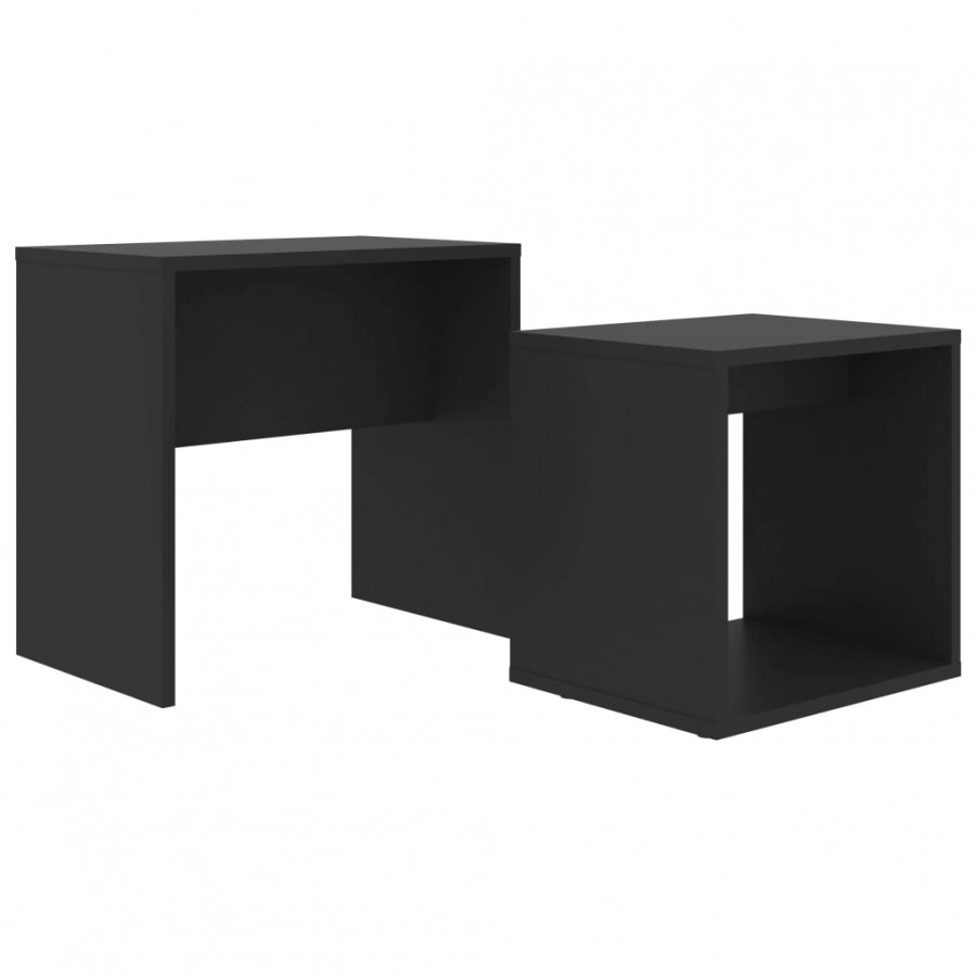 Ensemble de tables basses Noir 48x30x45 cm Aggloméré Ensemble de tables basses Noir 48x30x45 cm Aggloméré