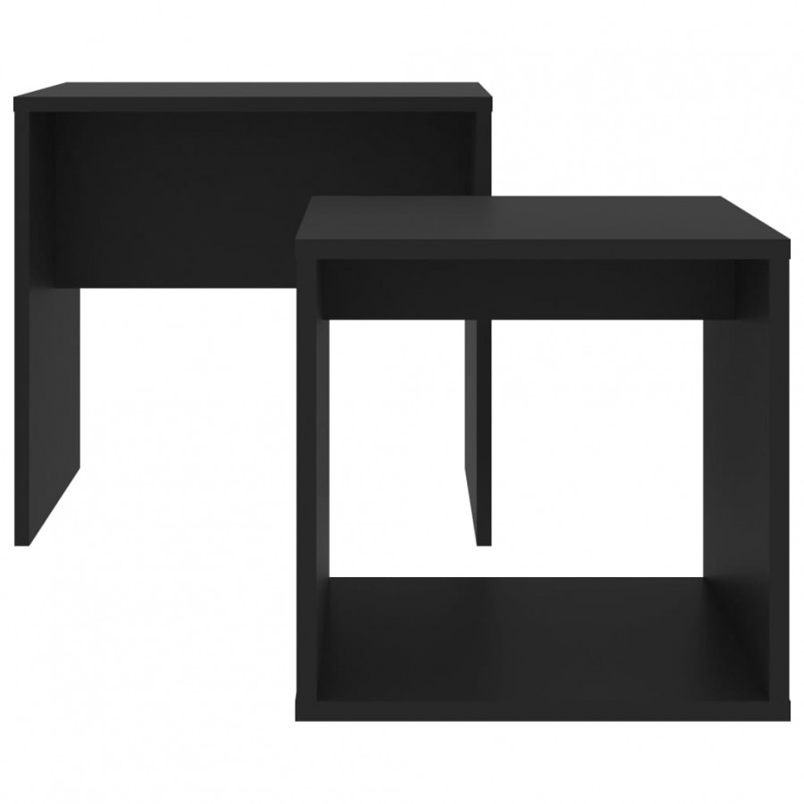 Ensemble de tables basses Noir 48x30x45 cm Aggloméré Ensemble de tables basses Noir 48x30x45 cm Aggloméré