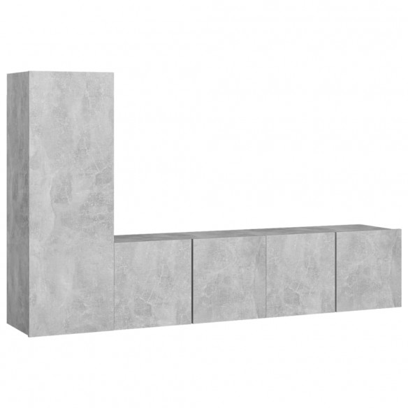 Ensemble de meuble TV 3 pcs Gris béton Aggloméré