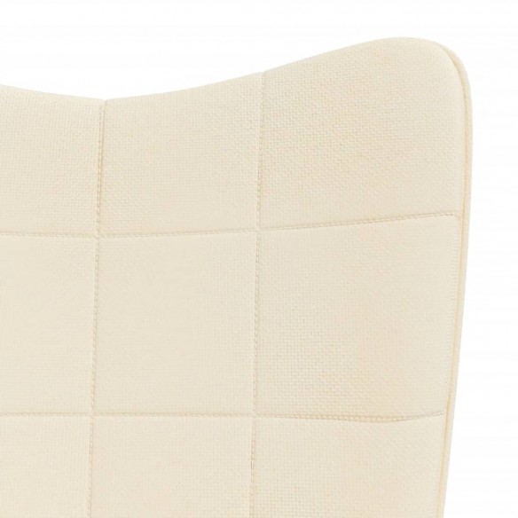 Chaise à bascule avec tabouret Crème Tissu