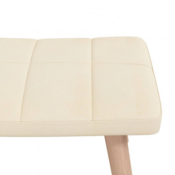 Chaise à bascule avec tabouret Crème Tissu